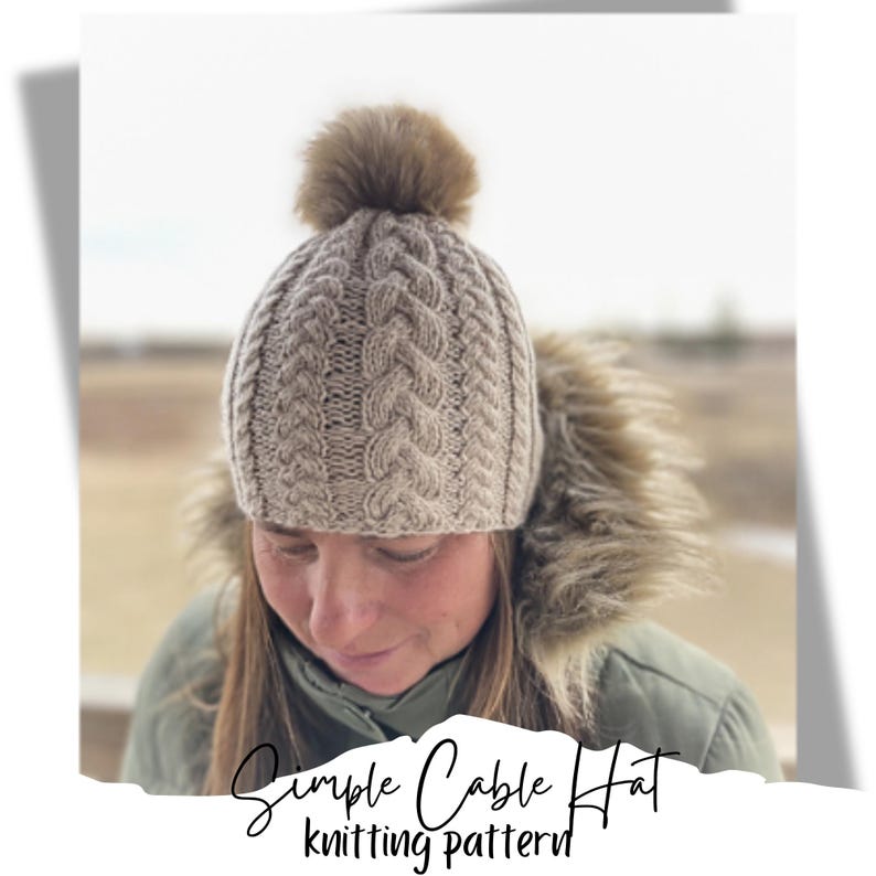 Adult cable hat knitting pattern