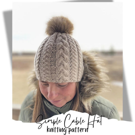 Adult cable hat knitting pattern