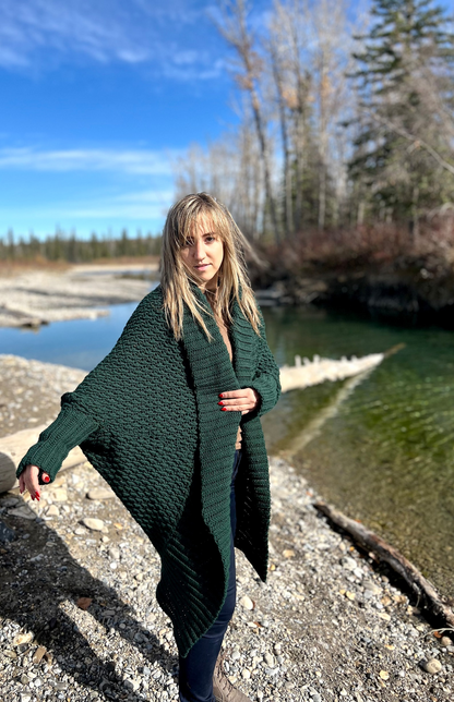 Crochet Evergreen Cocoon Shrug Pattern