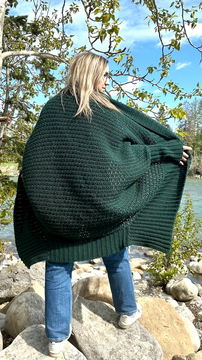 Crochet Evergreen Cocoon Shrug Pattern