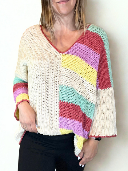 Happy Stripes Sweater Crochet Pattern
