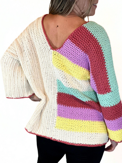 Happy Stripes Sweater Crochet Pattern
