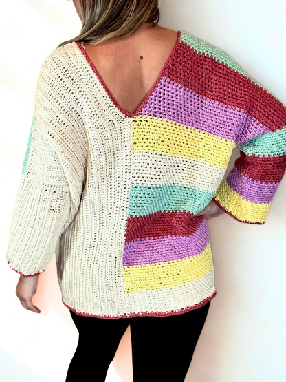 Happy Stripes Sweater Crochet Pattern