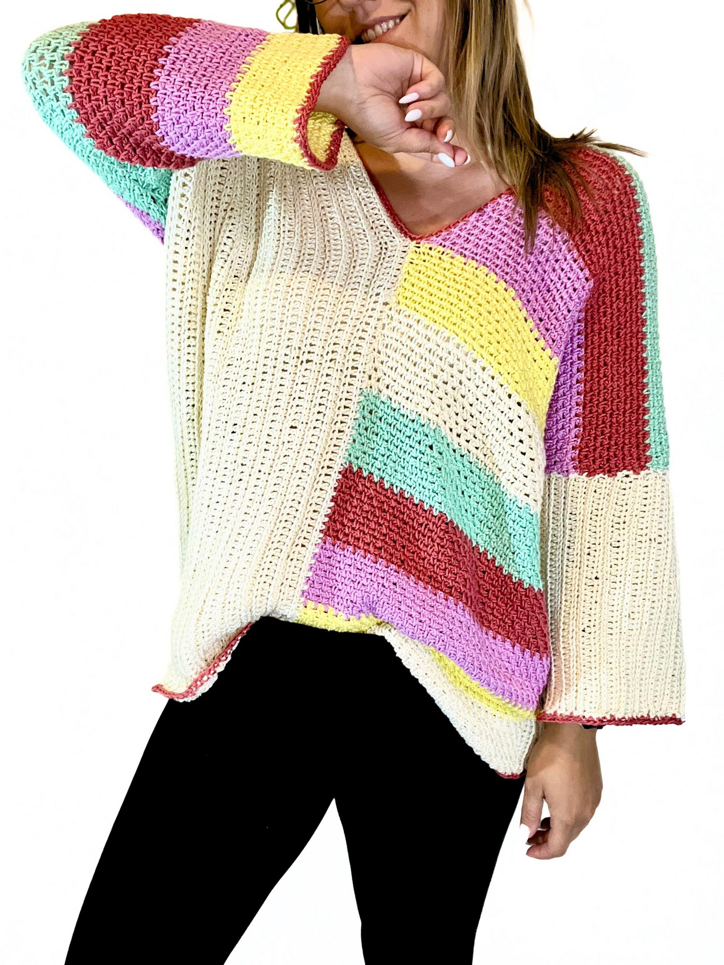 Happy Stripes Sweater Crochet Pattern